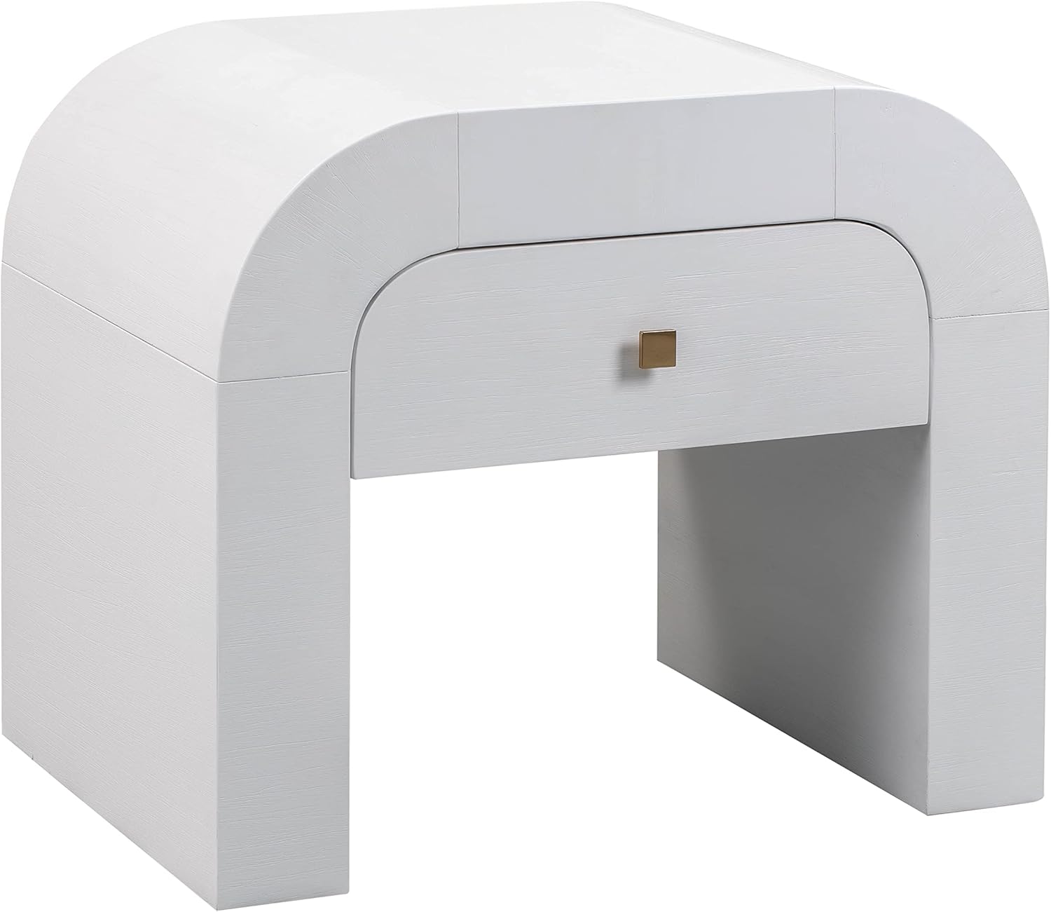White 1-Drawer Nightstand with Modern Design