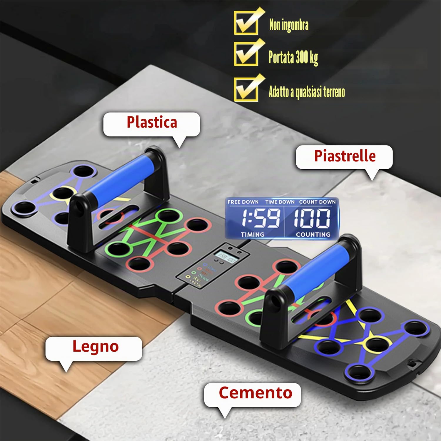 Push up Board Flessioni Attrezzi, Allenamento Palestra in Casa Home Gym, Attrezzi Palestra Casa Maniglie Push up con Funzione di Conteggio