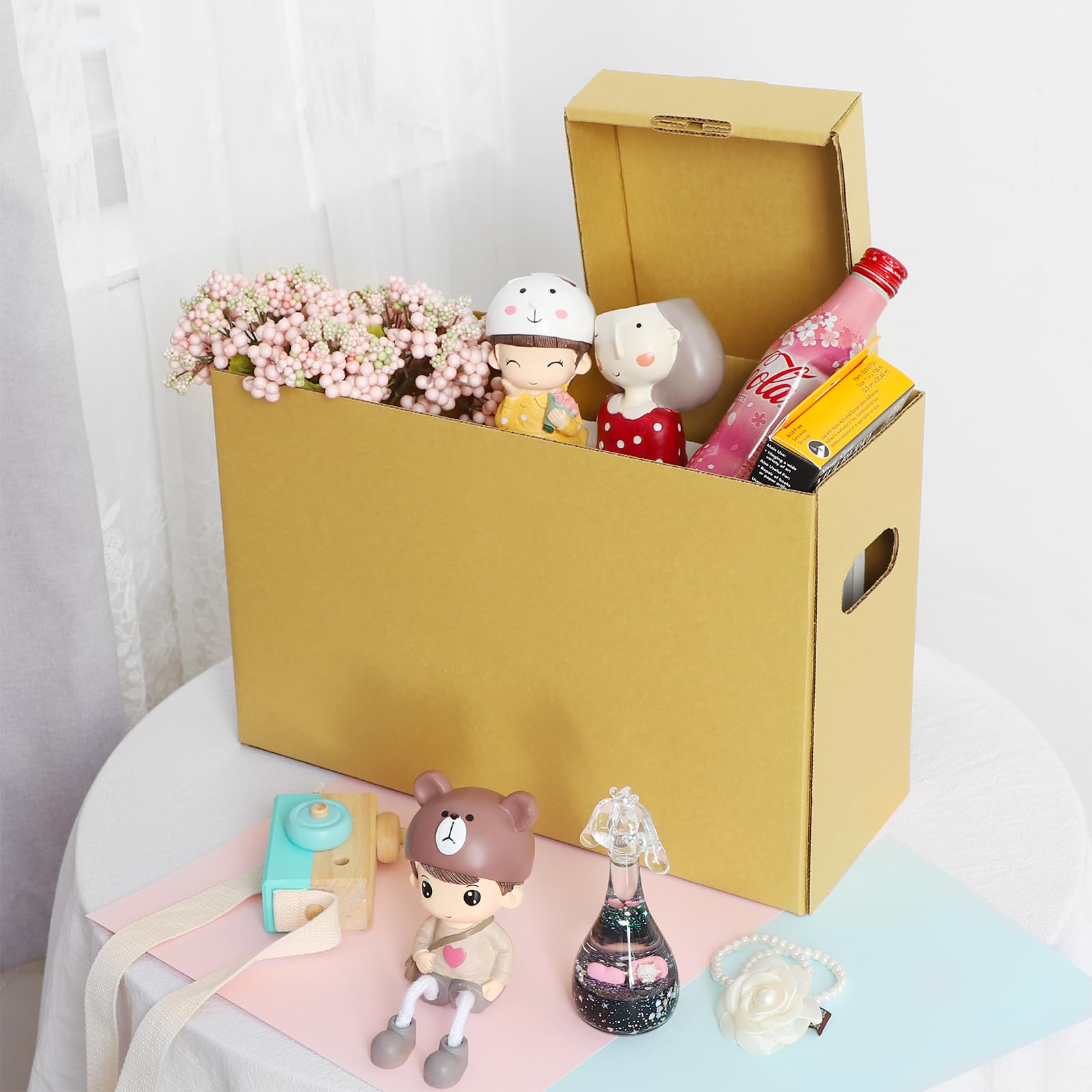 Lineco Archivkartons zur Aufbewahrung von Dokumenten, Drucken oder Fotos | säurefrei | gepufferte Wellpappe | 15,2 x 38,1 x 25,4 cm | Hellbraun | 5 Stück