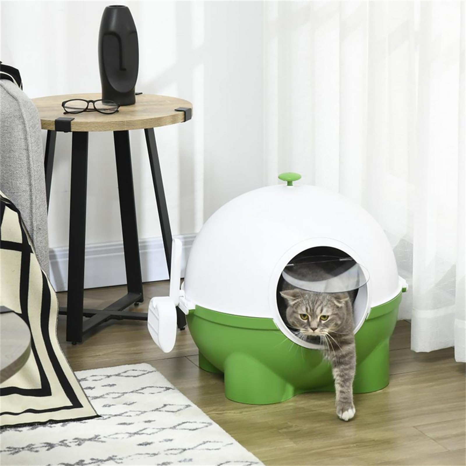 Grande lettiera per gatti chiusa, per una facile pulizia, design staccabile, adatta per gattini, gatti, conigli, articoli da bagno per animali domestici