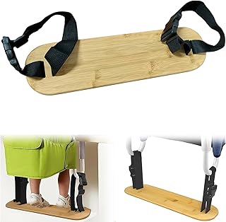 HANQ Hook on High Chair Footrest, Portable Bamboo Baby Clip On HighChair to Table Foot Rest,Compatible with Inglesina Fast Table and Most Food Dining Chair, Adjustable Footrest
