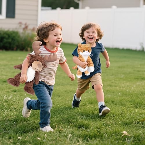 Miniatura 8 de Animales de peluche de alce calentables y refrigerables, almohadilla térmica de animales de peluche para microondas para calambres, juguetes de