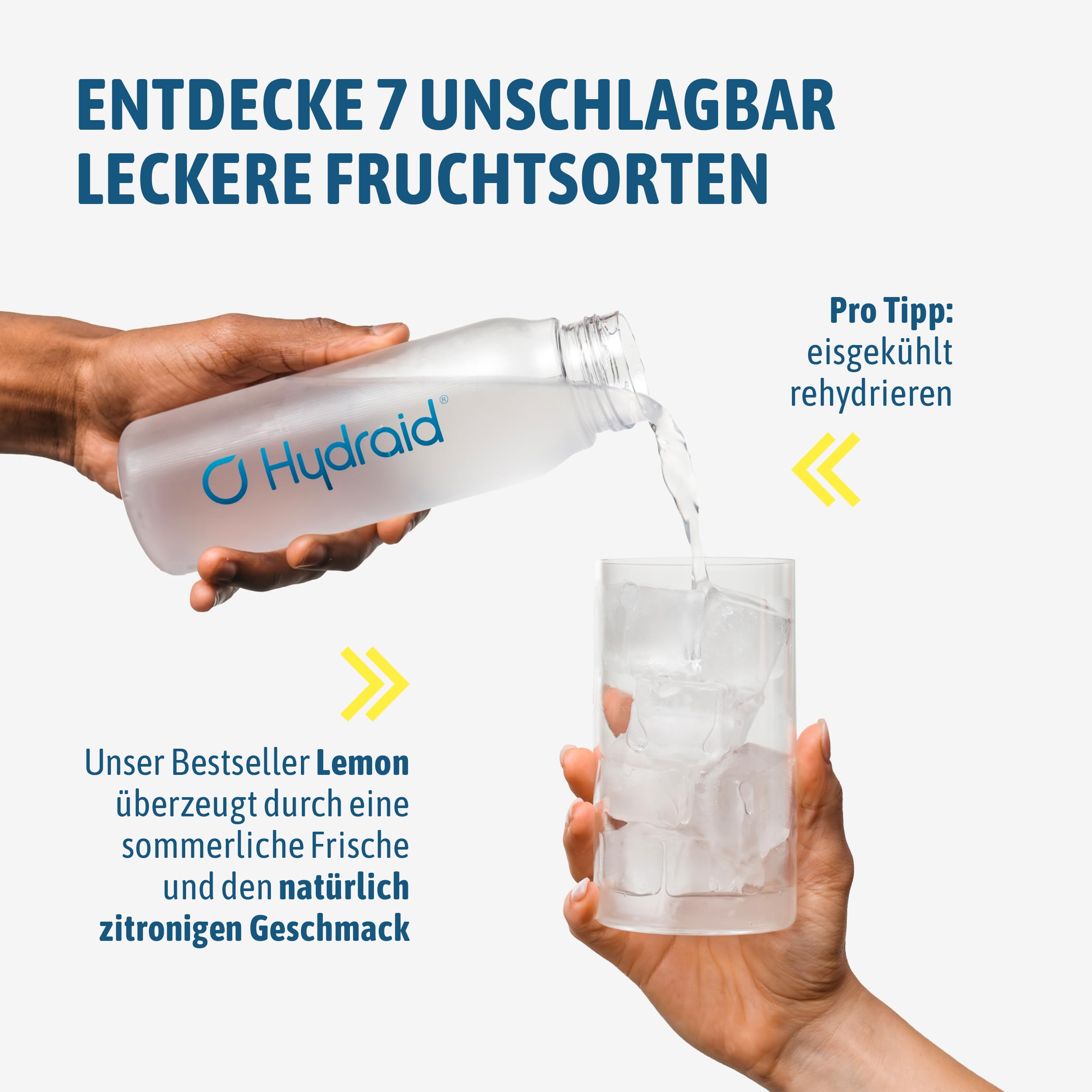 Hydraid Hydration Helper® LEMON - Elektrolyt Pulver, 25 Sticks | 1118 mg Elektrolyte pro Stick mit Natrium, Kalium & Magnesium – für Sport, Alltag und Hitze - Zitrone Geschmack