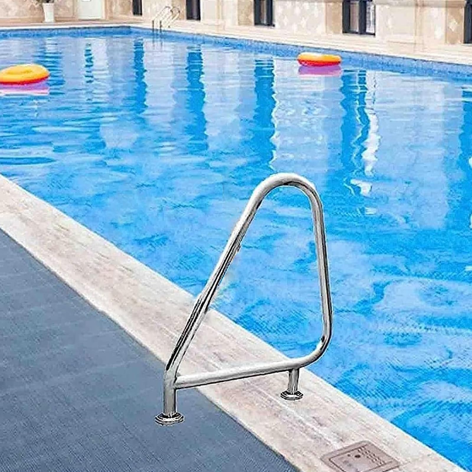 WMYWBYT Pool Handrail Spa Stair Railing, 304 Stainless Steel Inground Pool Rails, Pool Entry Grab Bar, for Inground Pool and Outdoor Pools