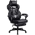 Vonesse Gaming Chair, Computer Office Chair with Footrest,Reclining Gaming Chairs for Adults, Big and Tall Ergonomic Gaming Chair with Lumbar Support (Gray/Black)