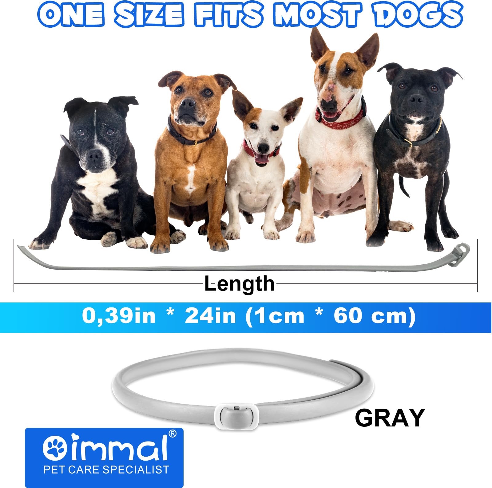 Collare Antiparassitario Per Cani-24Mesi di Protezione Collare Antipulci Cane Antiparassitario Cani Regolabile Impermeabile Collare Antipulci per Tutti i Cani -4 pcs)