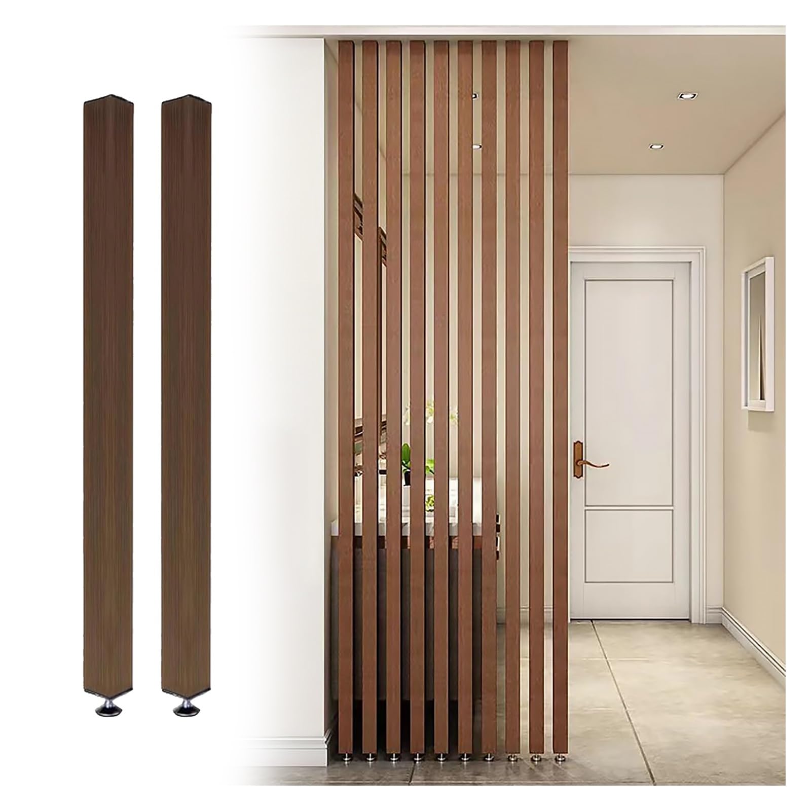 Wall Partition Post,Column Decor Grille,Adjustable Height,Freestanding Modern Wall Post Partition,with Fitting,for Entrance Restaurant Office Decor Column(9-pcs,205cm/80.7in/6.72ft)