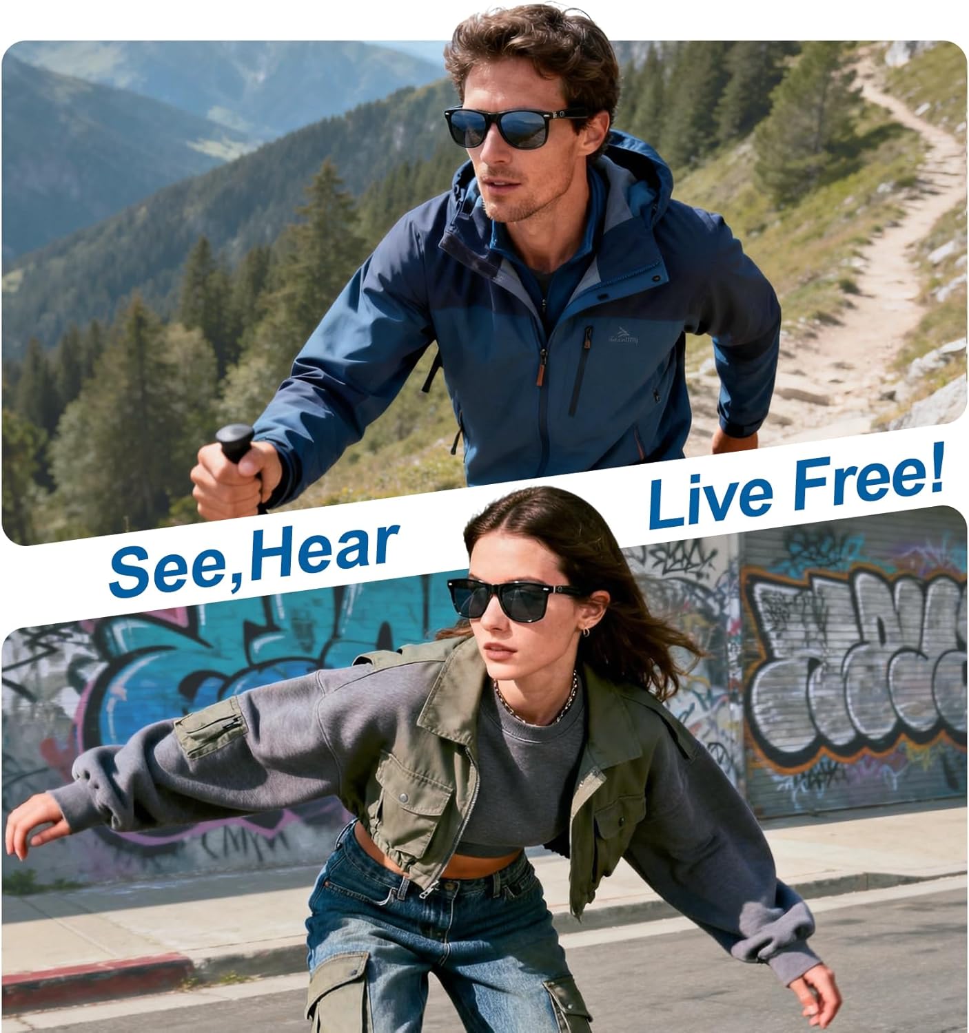 AI Smart Glasses for Men & Women – Powered by ChatGPT, 137+ Languages Translation and Voice Assistant , Meeting Assistant, Bluetooth Glasses w/ Music & Hands-Free Calling, UV & Blue Light Protection