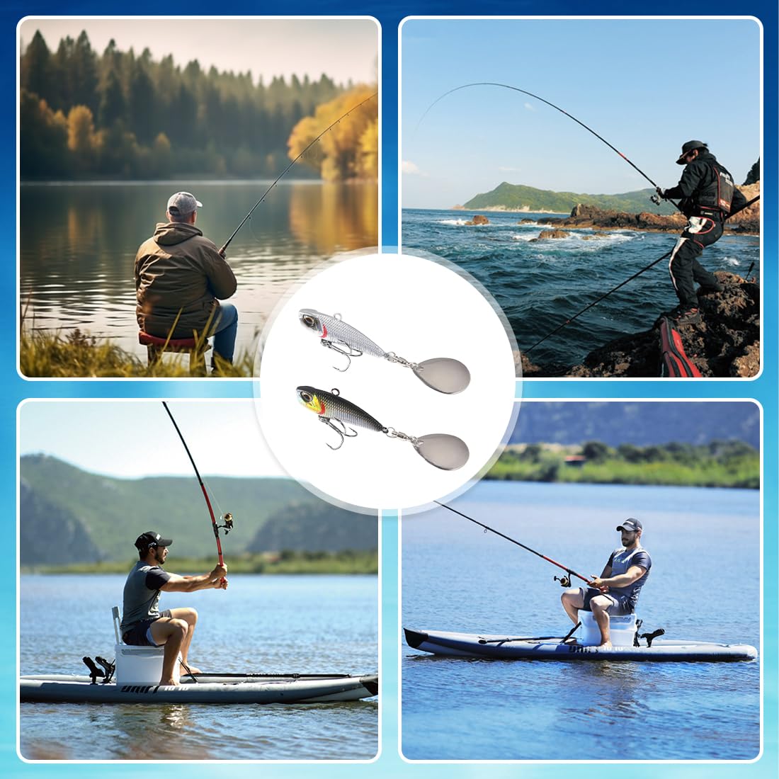 Señuelos De Pesca En Alta Mar, Metralleta De Pesca En El Mar, 2 Piezas Cebos De Pesca Spinner De Metal Duro Para Merluza, Salmón, Atún Y Jigging
