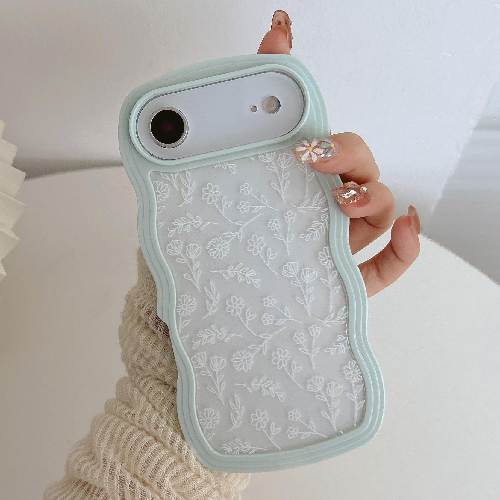 QLTYPRI Compatible with iPhone 16 Case, Cute Curly Wave Frame Clear Case for Girls Women, Transparent Soft Silicone TPU Bumper Shockproof Protective Cover for iPhone 16 - Pink — view 68
