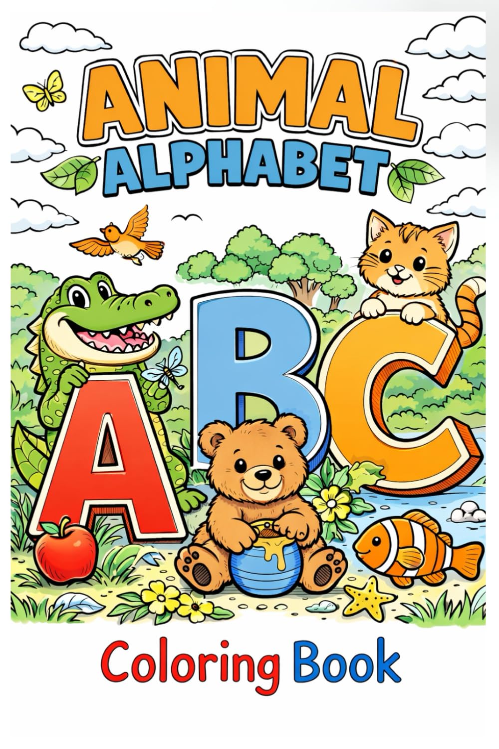 ANIMAL ALPHABET: Coloring Book (A-Z Alphabet Coloring Books for Kids)