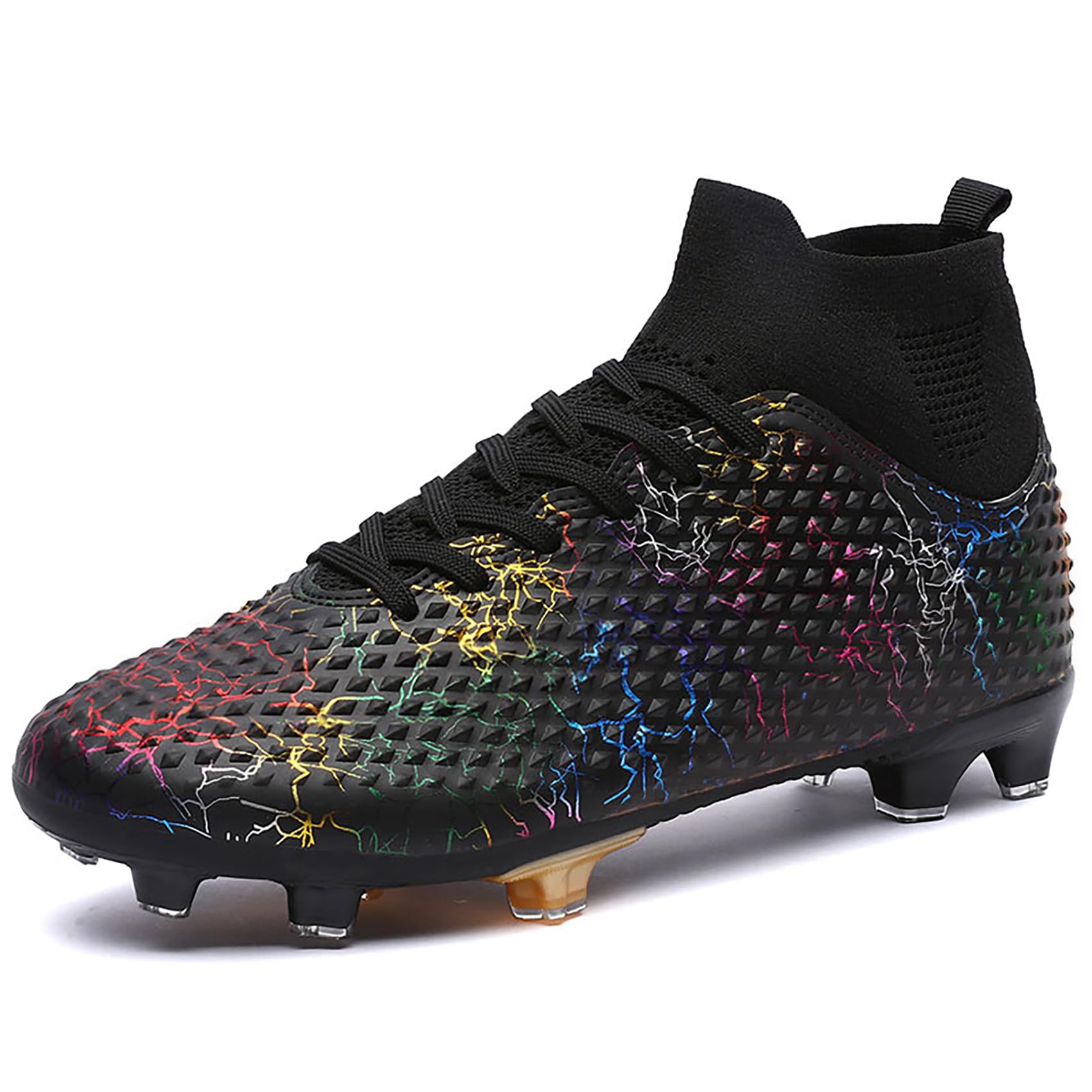 MIGPOGZAI Men's Soccer Shoes High-Top Soccer Cleats Outdoor Breathable Athletic Professional Spikes Youth Boys Football Shoes Unisex