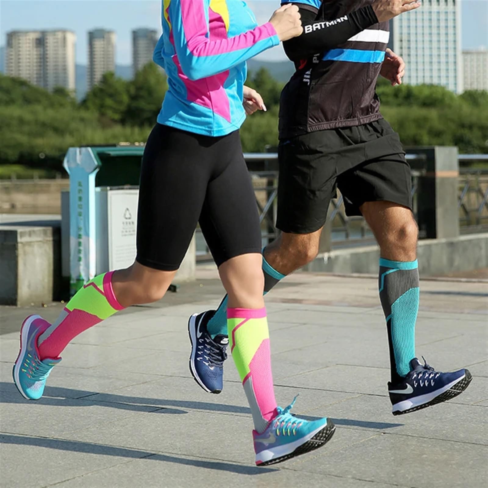 3 paia di calzini a compressione, unisex, per diabete varicoso, gravidanza, corsa, calcio, basket, escursionismo, sport