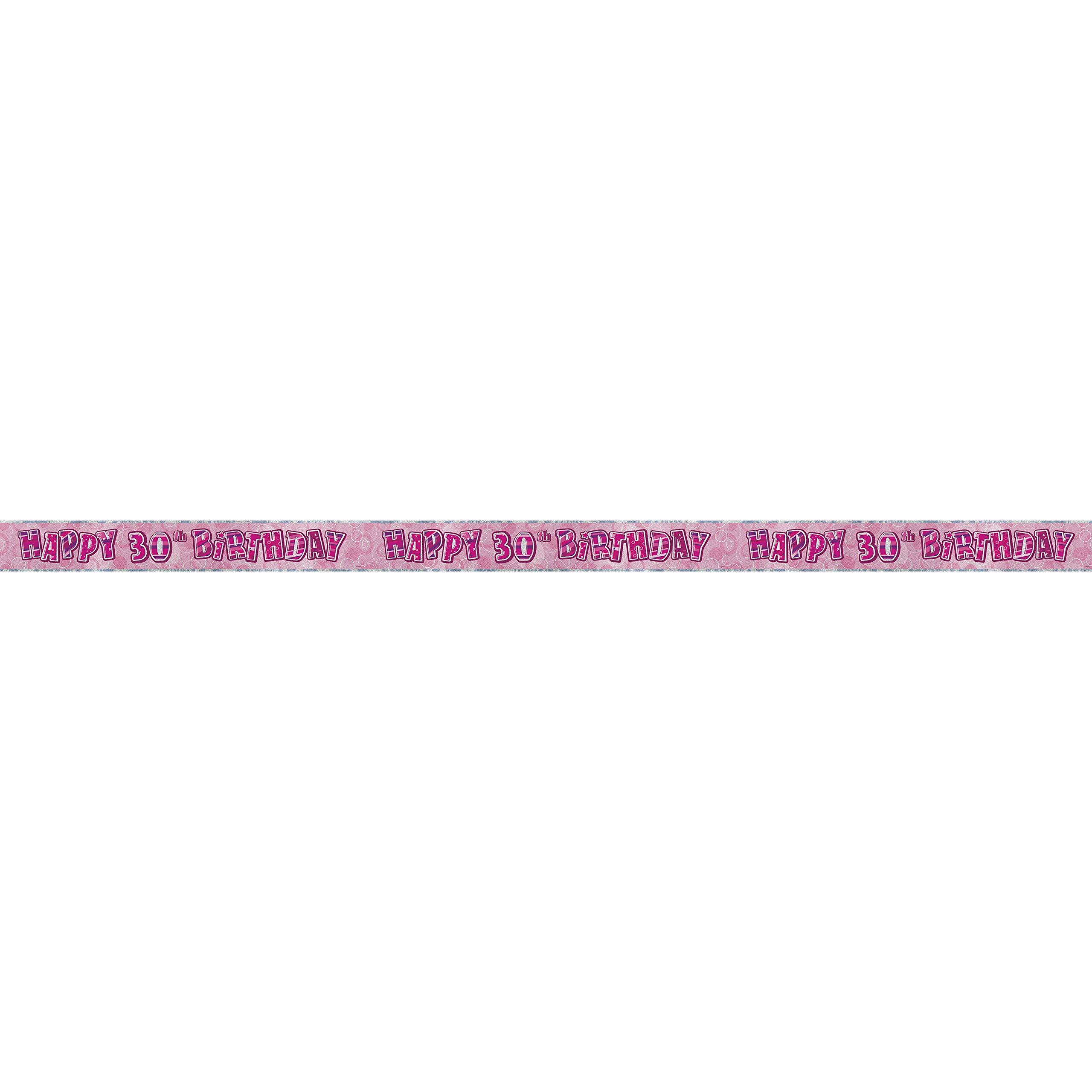 Unique Party 92068 - 9ft Foil Glitz Pink Happy 80th Birthday Banner — view 9