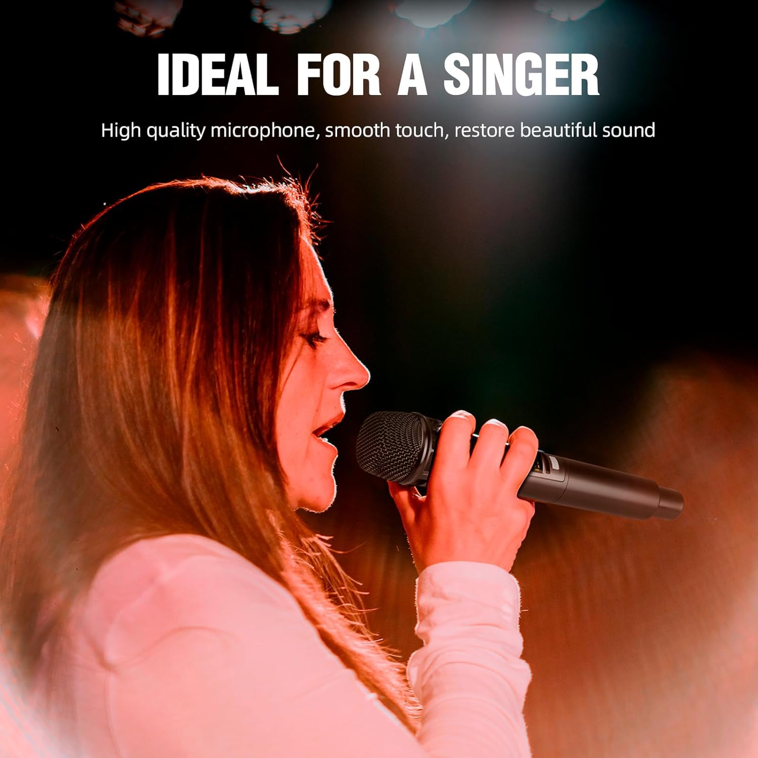 D Debra Wireless Microphone System Audio Pro DU4004 UHF 4 * 16 Adjustable Channel Wireless Cordless Handheld Dynamic Mics, Ideal for Meeting Church Speech Party (4 Handheld) - Image 9