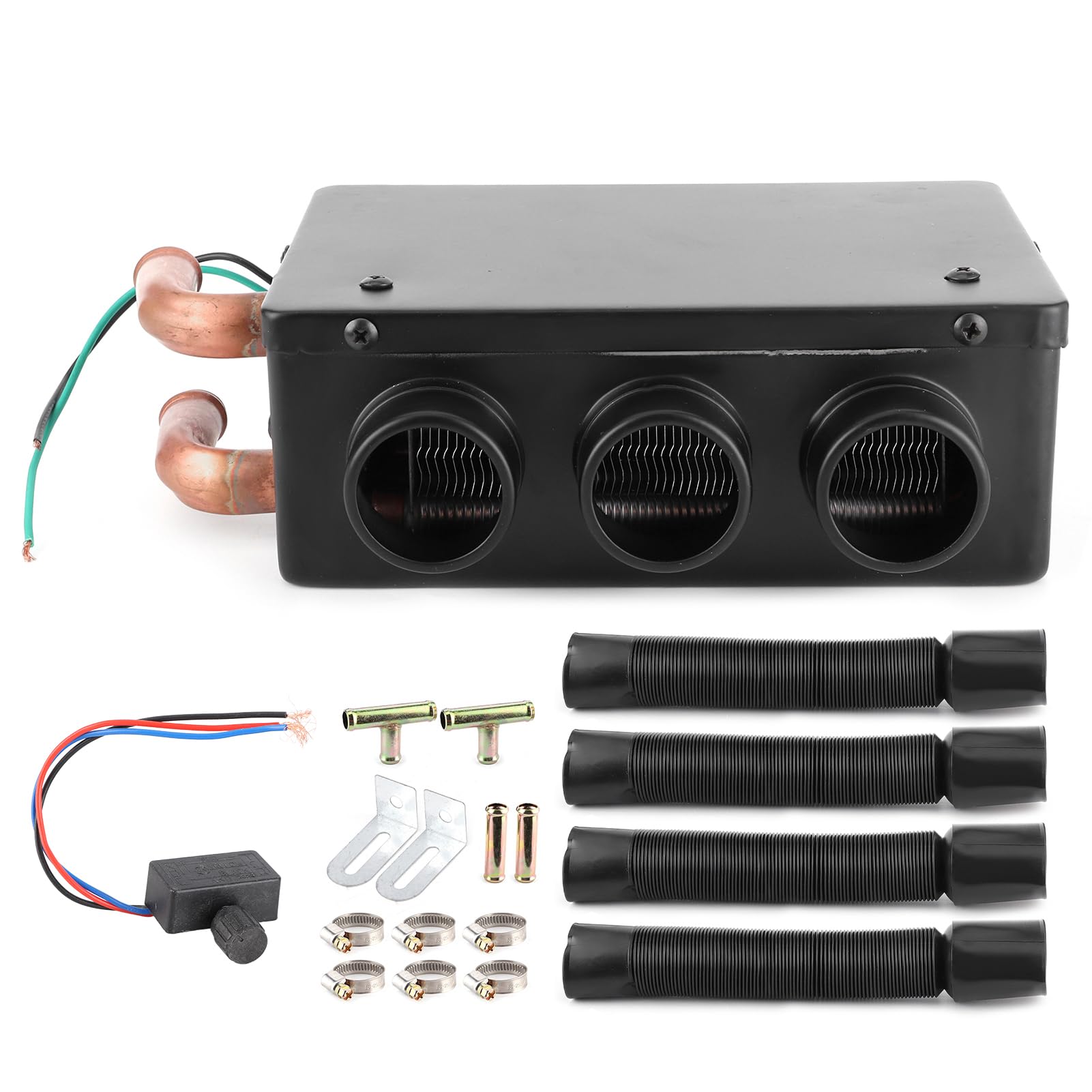 Desempa?ador de coche, calentador de coche de 12 V 50 W, calentador de calentamiento rápido de invierno portátil de 3 orificios, eliminación de escarcha, bajo nivel de ruido