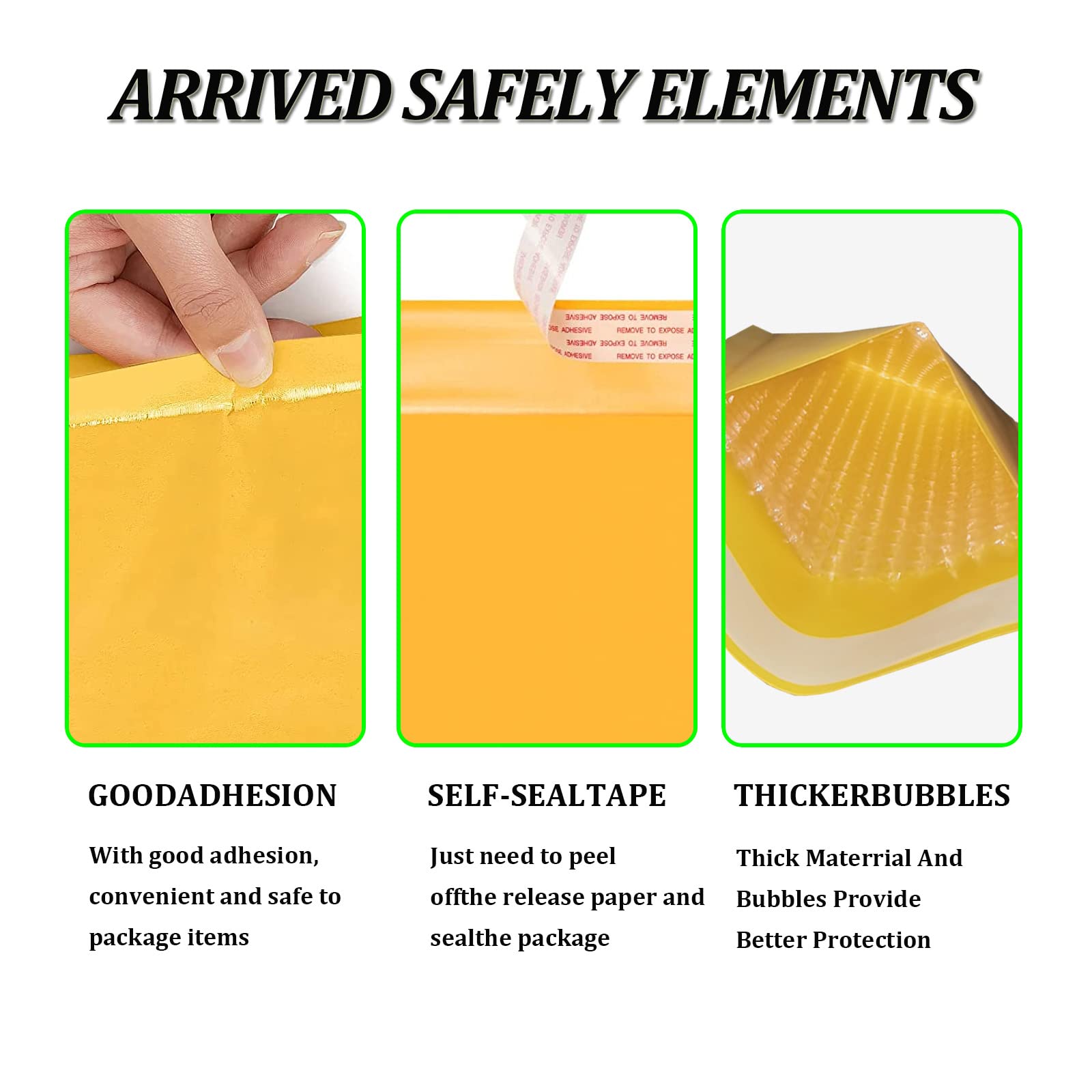 FCLMHD Kraft Bubble Mailers 6 x 25 cm, 100 szt. żółtych wyściełanych kopert, pakiety pocztowe dla małych firm, samouszczelniające, odporne na rozdarcie, butikowe torby wysyłkowe na biżuterię, artykuły
