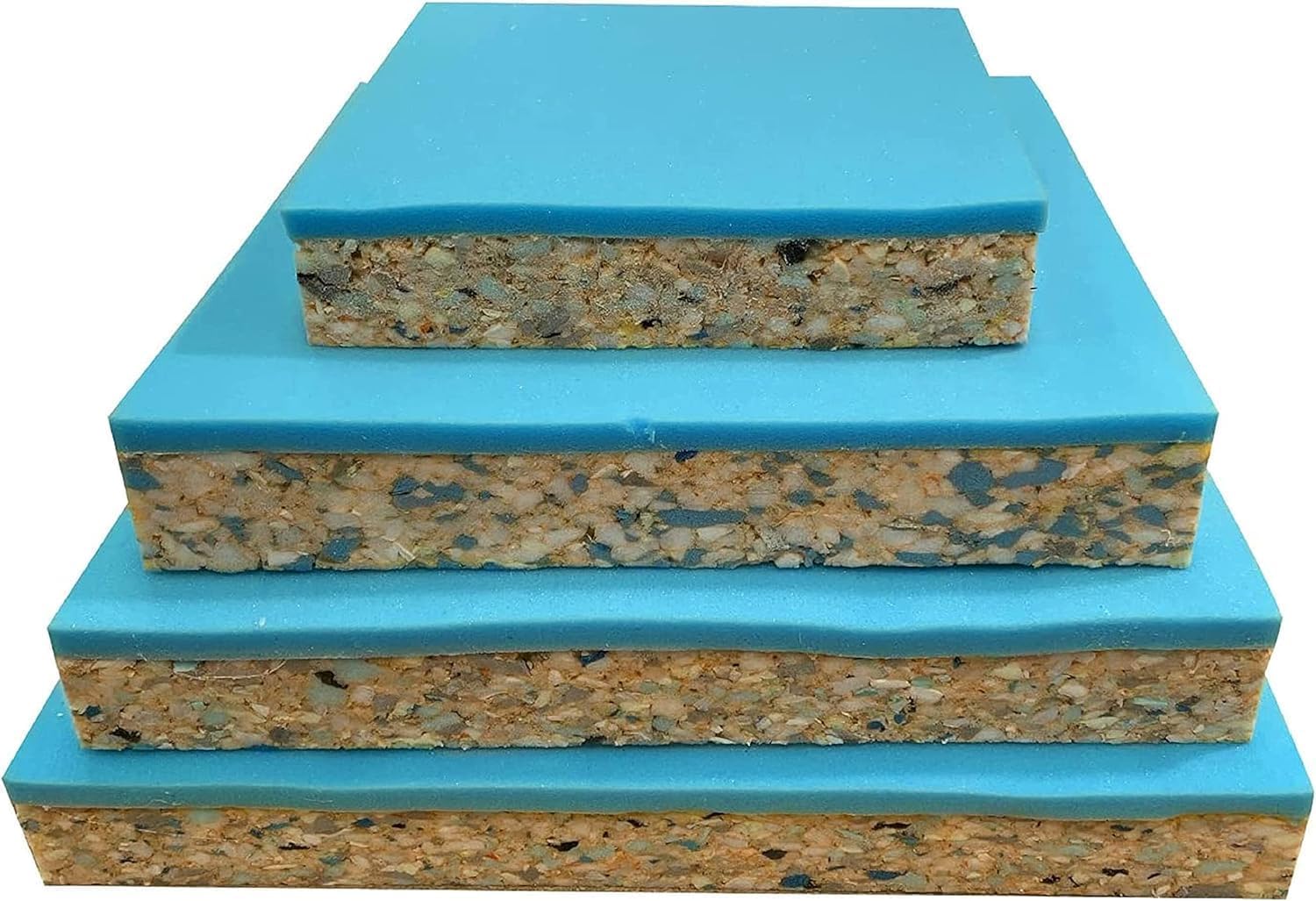 AMANSTYLE LTD High Density Ultra Firm Recon Foam with High Density Bonded Blue Square Upholstery Foam For Seat Cushion Bar Seats Layer Pads 2.5 Inch Thick Cut To Size (27 Inch x 27 Inch)