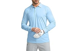 Men's Long Sleeve Golf Shirts UV Protection Sun Protection Polo Shirts