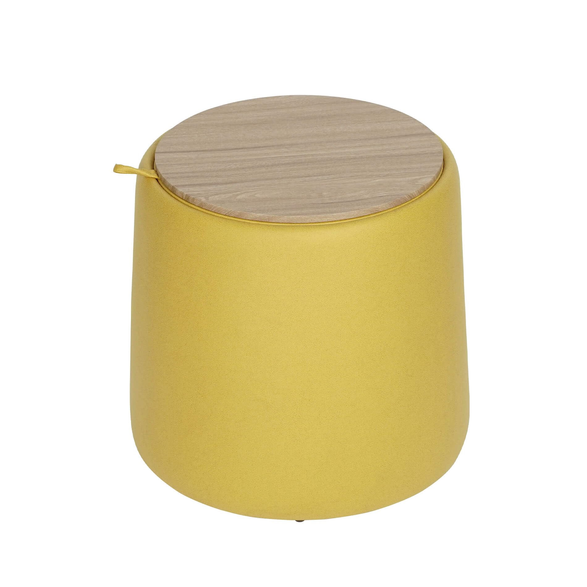 Rebecca Mobili Pouf Contenitore, Sgabello Imbottito, Giallo, struttura in Legno MDF, Imbottito - Misure HxLxP: 42 x 45 x 45 cm - Art. RE7241