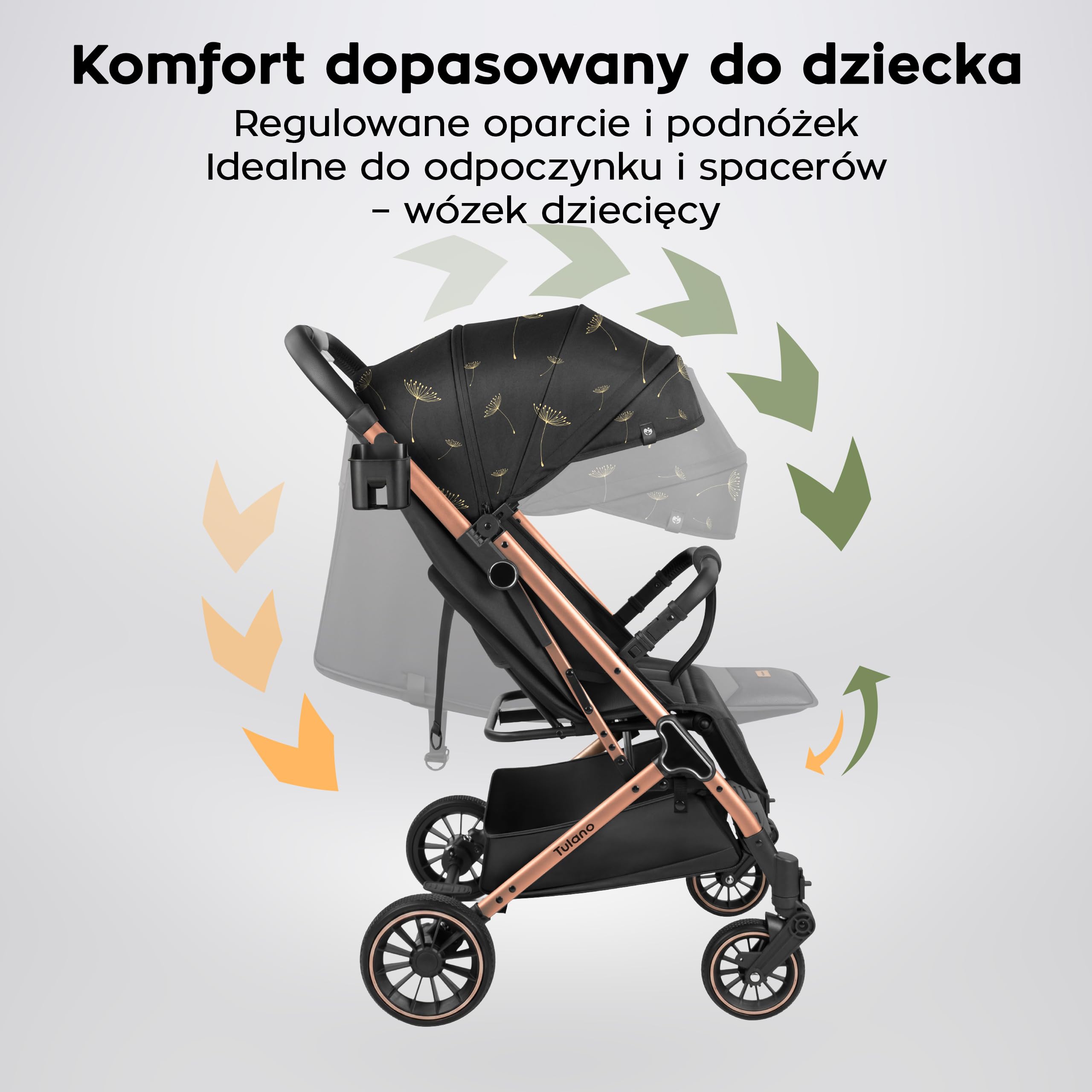 TULANO Lagos 35 wózek dziecięcy, mały, składany – wózek podróżny