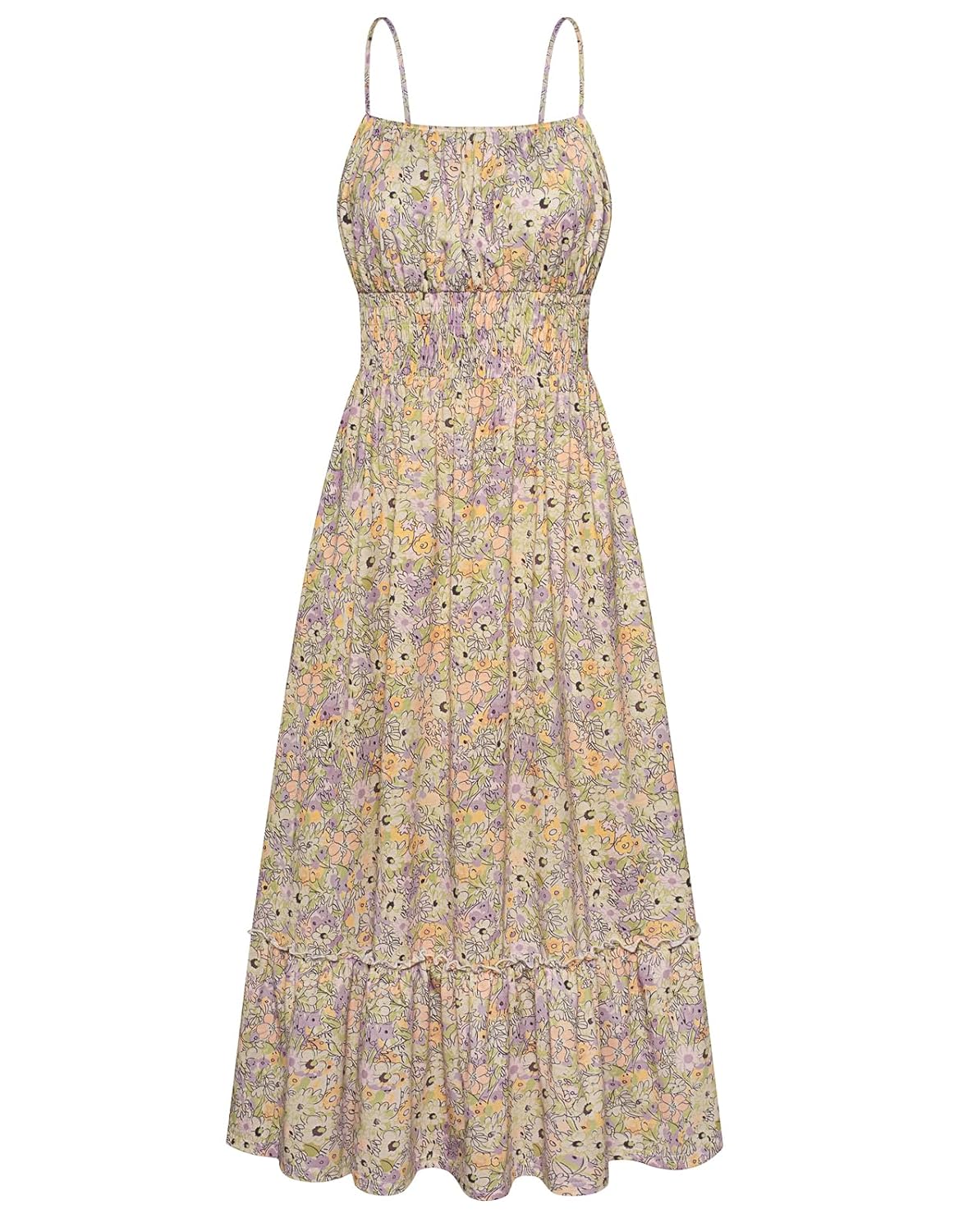 GRACE KARIN Womens Summer Maxi Dress Casual Sleeveless Spaghetti Strap Smocked Ruffle A Line Beach Long Dress with Pockets - Review, Price and Buying Guide