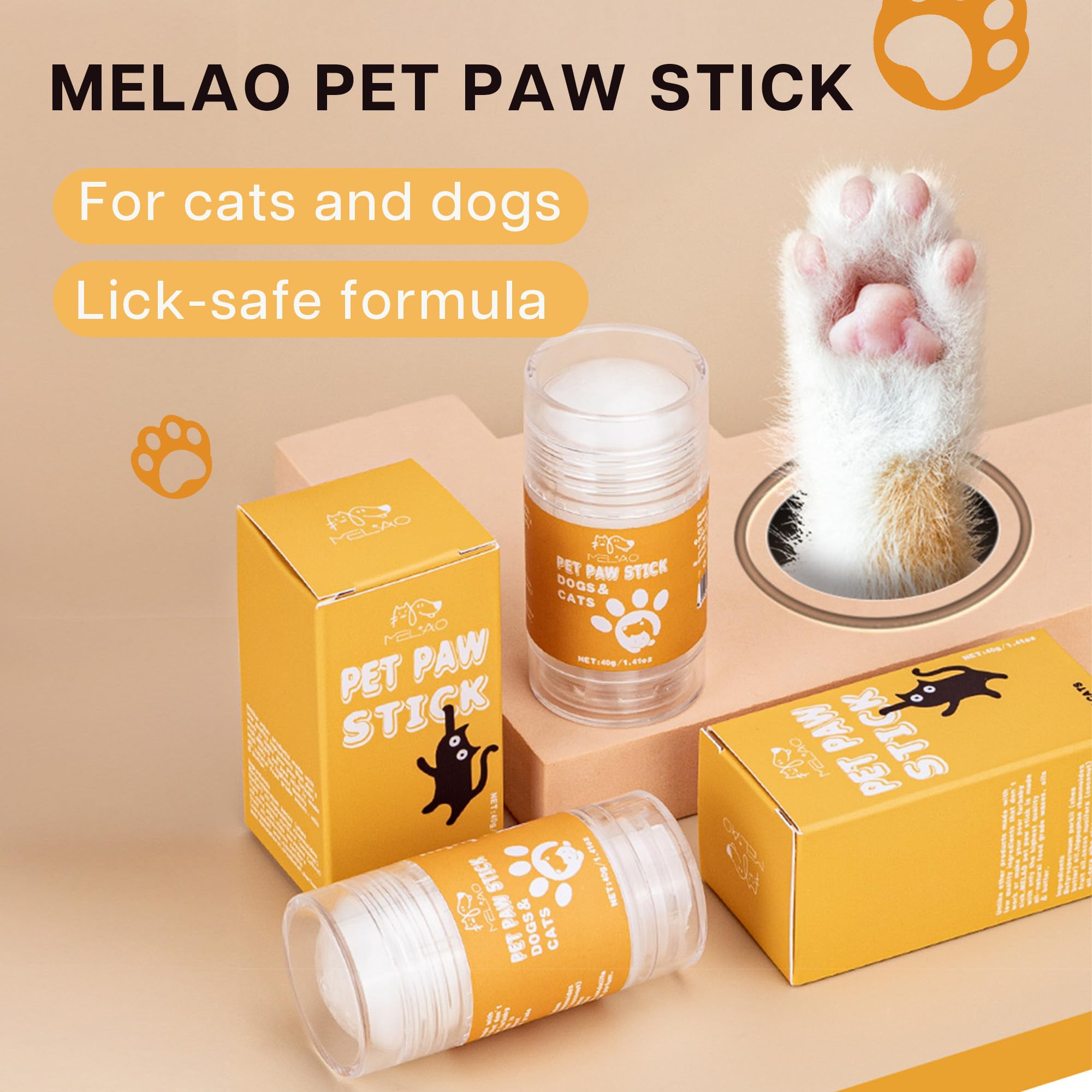 VRAIKO MELAO Lick-Safe Dog Paw & Nose Balm for Dogs Cats 1.41oz Natural Paw Butter Stick with Coconut Oil & Shea Butter - Image 2