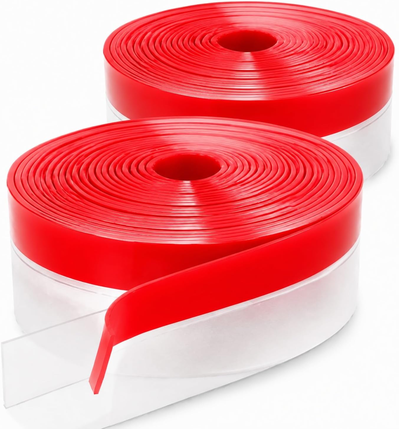 Clear Weather Stripping Seal Strip for Doors and Windows - Draft Stopper for Frames, Glass & Gaps | Transparent Silicone Insulation Seal (35mm Wide, 10M / 33Ft Total, 2-Pack)