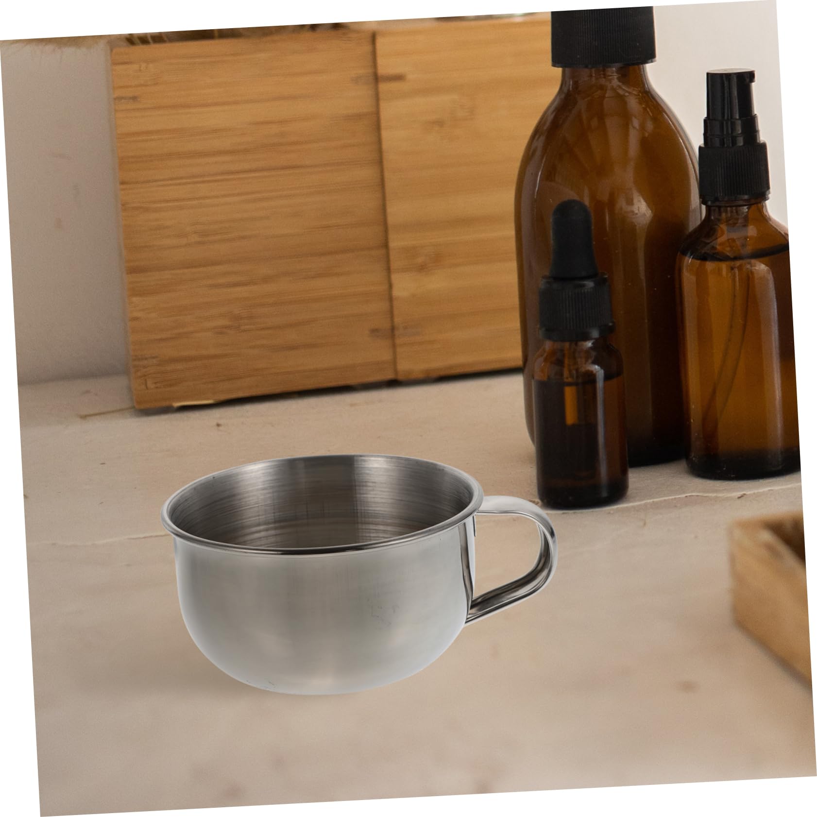 FRCOLOR 3 Piezas tazón de jabón de afeitar tazas de afeitar para hombres crema de afeitar de viaje recipiente burbujeante de afeitar recipiente de afeitar con asa Acero inoxidable