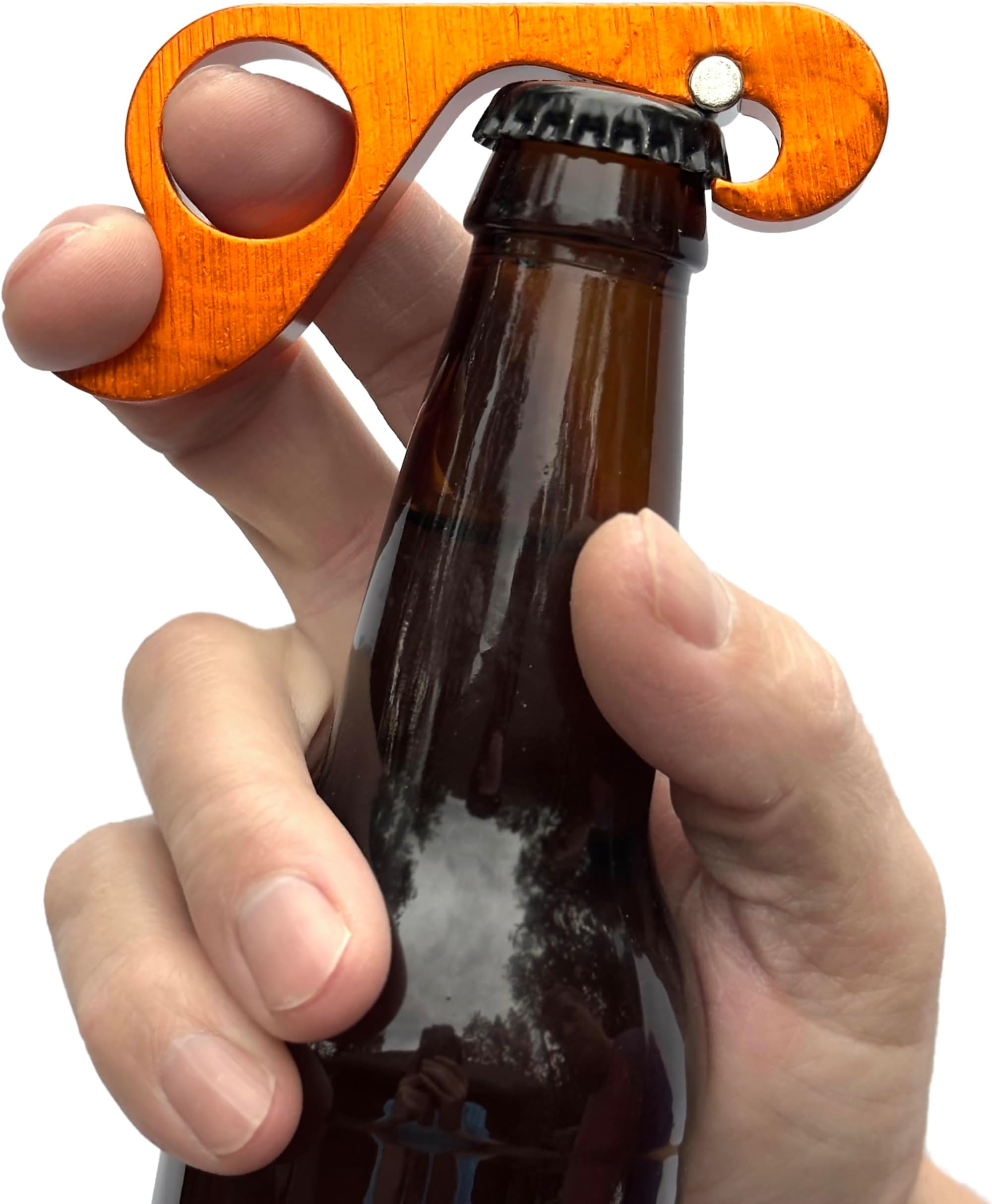 GrabOpener - Single Hand Bottle Opener Orange-Coloured