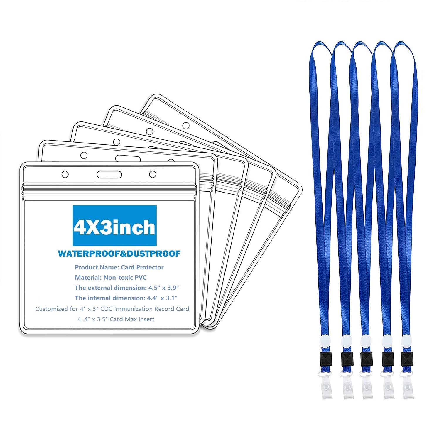 Buy CDC Vaccine Card Holder, 4 x 3in Vaccination Card Protector, Covid