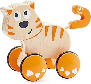 HapeÂ Dante Push and GoÂ |Â  Wooden Push, Release & Go Cat Toddler Toy with Wheels
