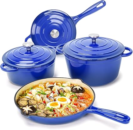 7-Piece Enameled Cast Iron Cookware Set 7-Piece Enameled Cast Iron Cookware Set