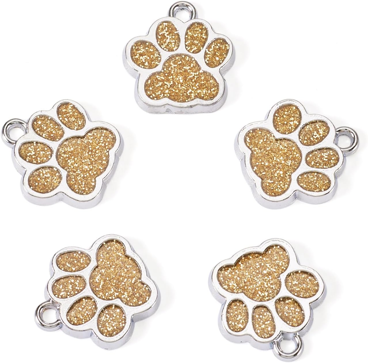 10Pcs Alloy Paw Print Charms Pendants Silver Pet Cat Dog Paw Charms Shiny Enamel Animal Footprint Charms for DIY Necklace Bracelet Keychain Crafts Jewelry Making - Image 9