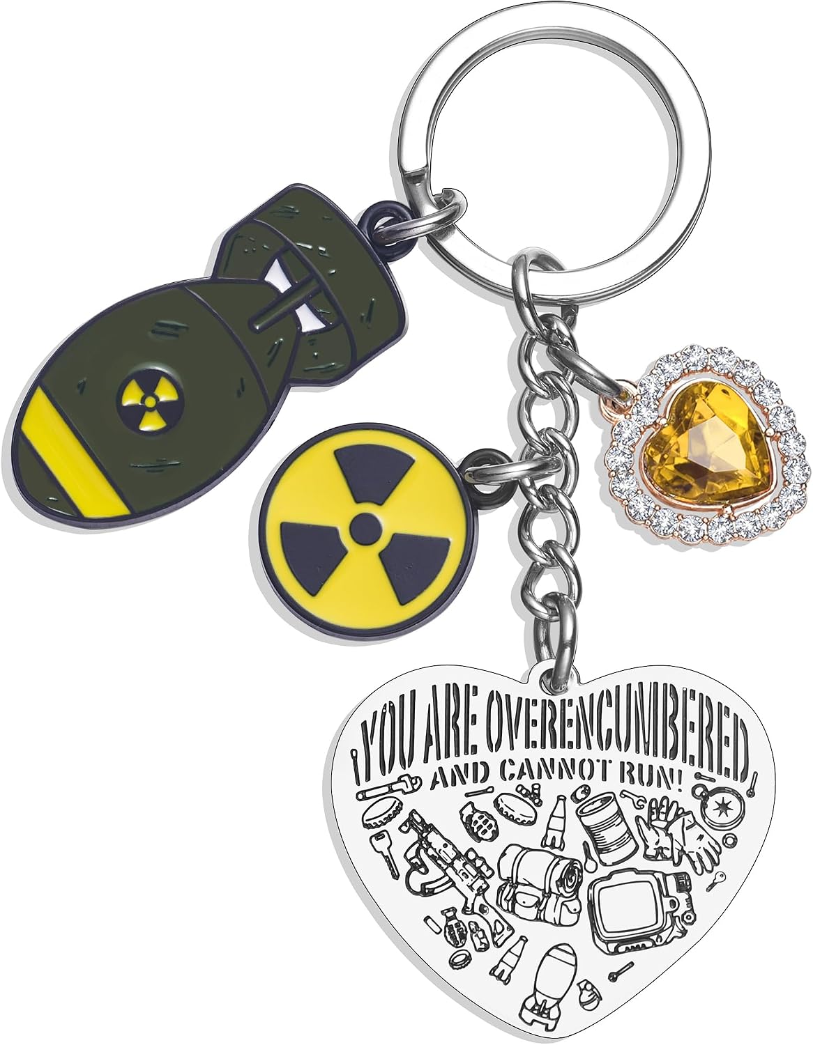 Overencumbered Backpack Keychain Gift for Apocalyptic Game TV Fans