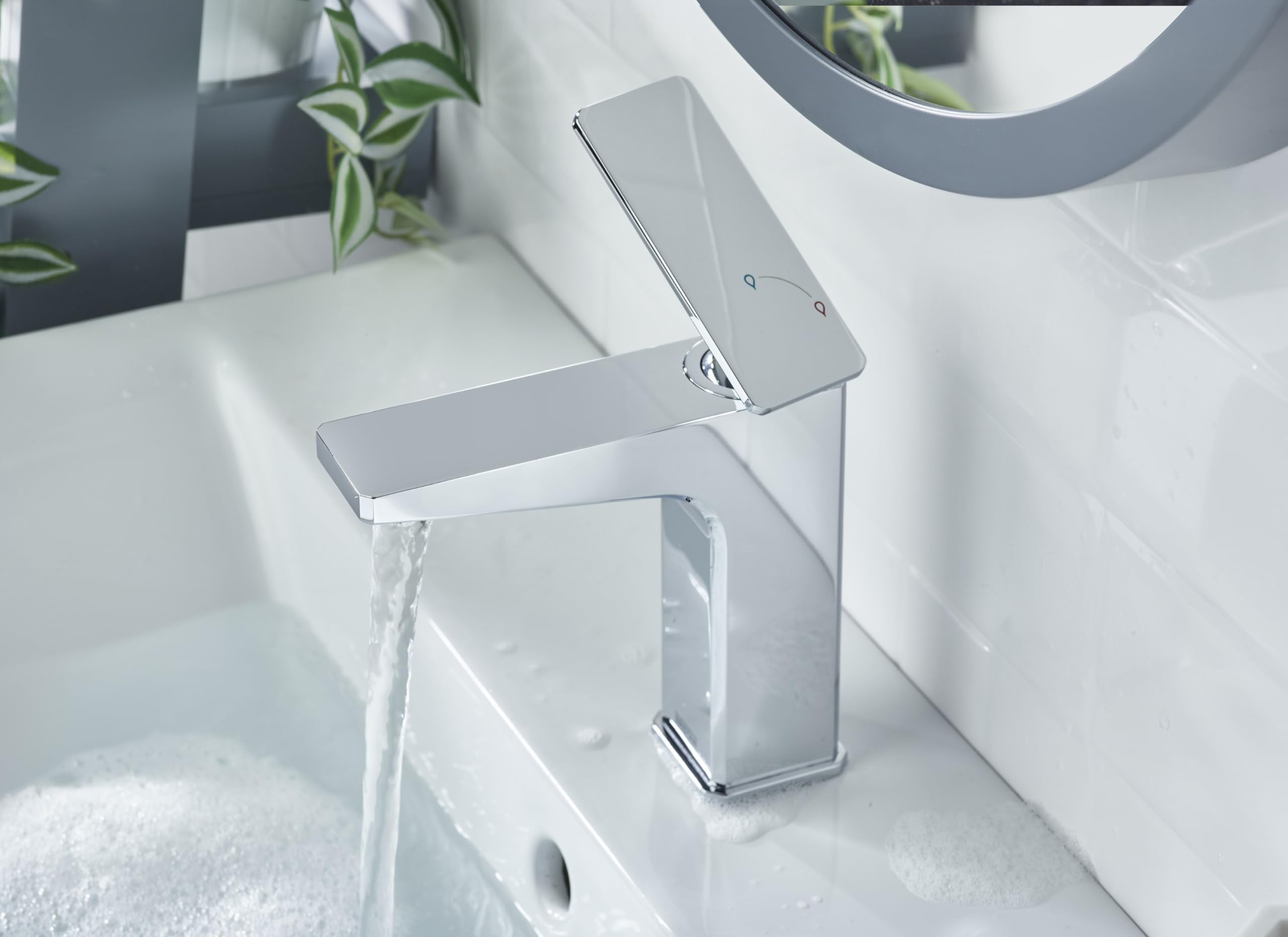 Delgado Eco Start bateria umywalkowa z zatrzaskowym chromem