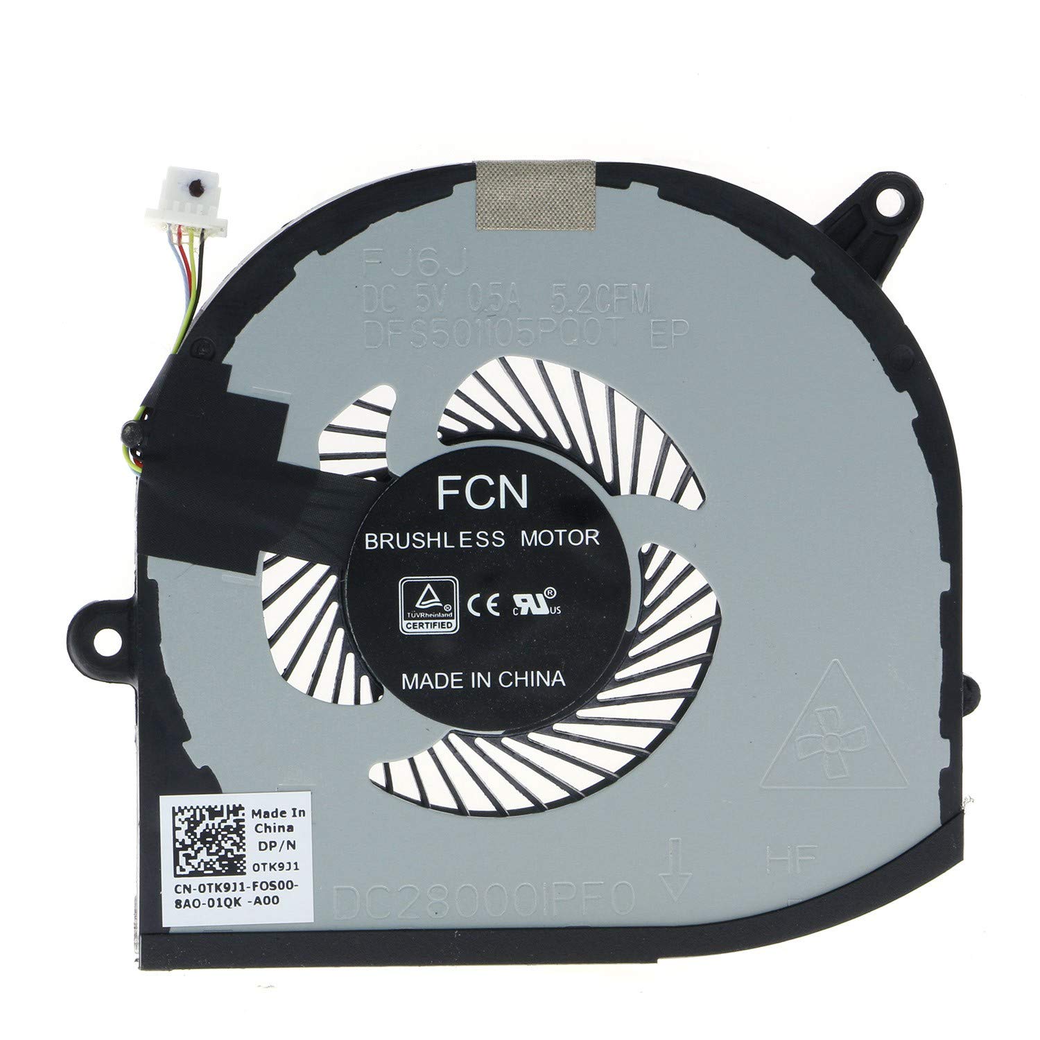 Replacement CPU & GPU Cooling Fan for Dell XPS 15 9570 7590 Precision 5530 008YY9 0TK9J1 TK9J1 08YY9