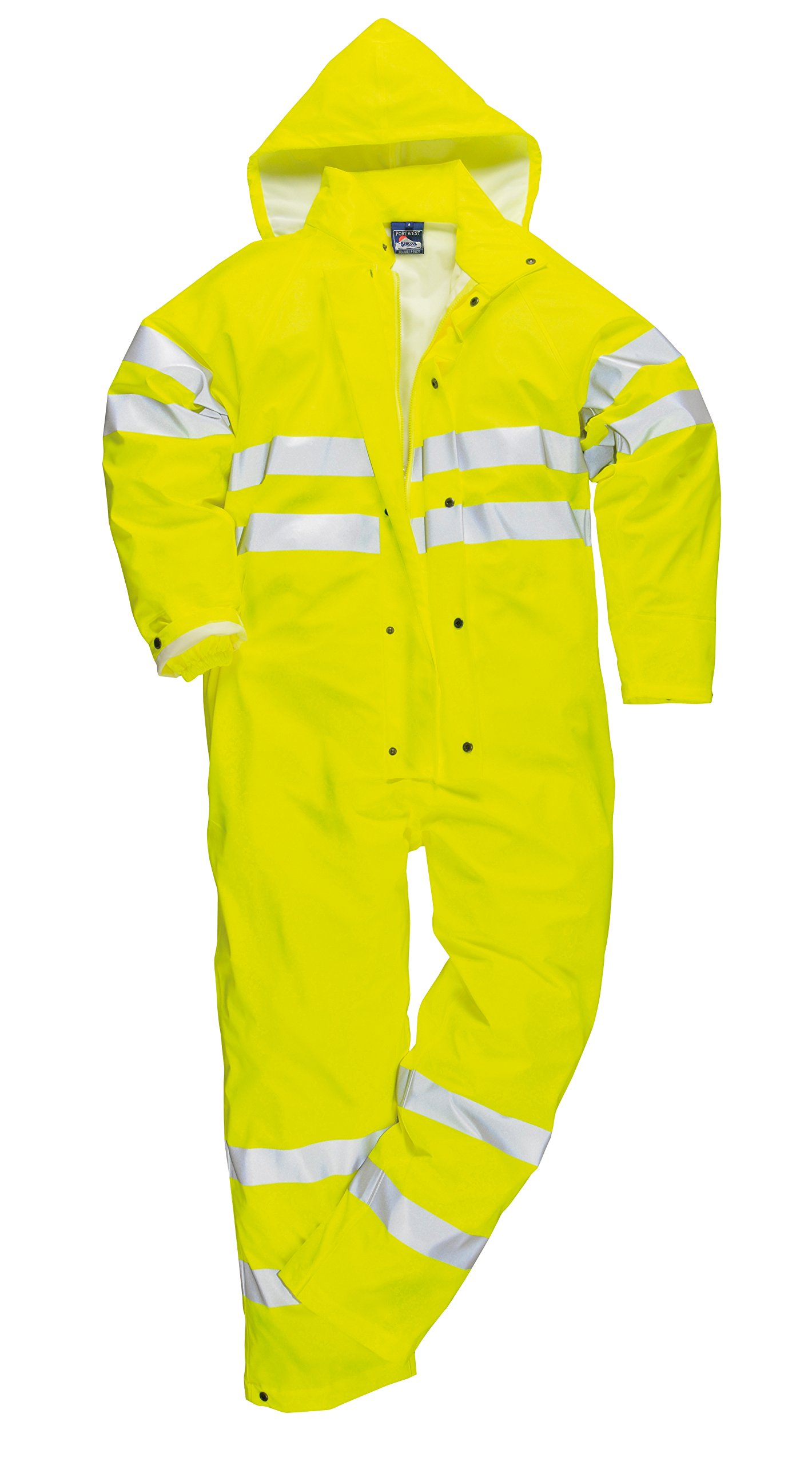 Portwest S495 Kombinezon roboczy Sealtex Elementy Odblaskowe Elastyczny Pas | Żółty, M, EN 343 Klasa 3:2, UPF 40+, Unisex, Dzianina Trykotowa, Poliester, Trwałość, Regulowane Obszycia na Sztyfcie