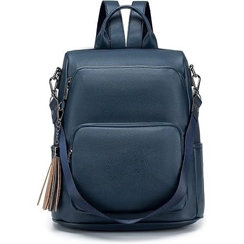 Roulens Women's Fashion Backpack Purses Fashion Leather Large Design Ladies College Shoulder Bags PU Leather Travel bag