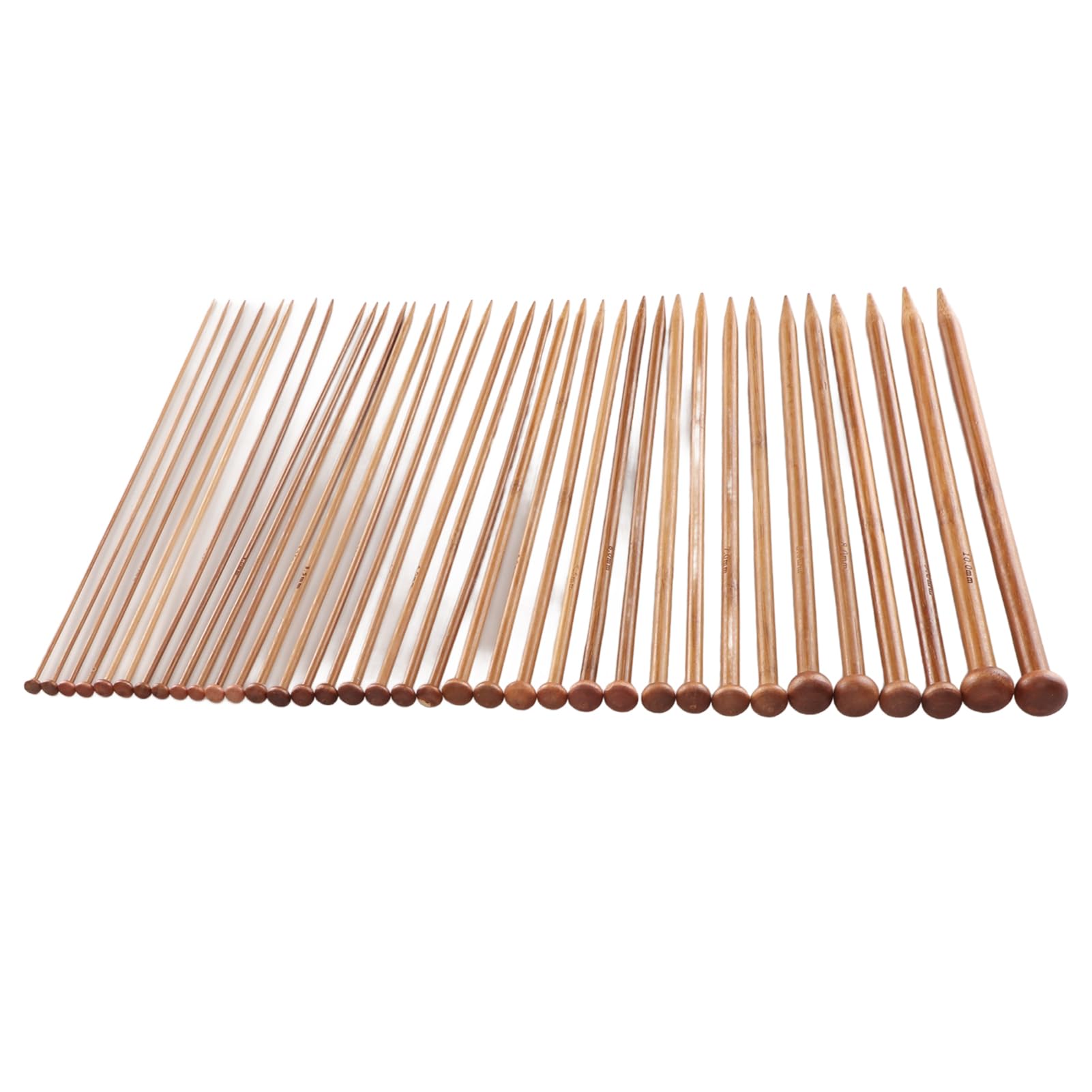 Jelquix 36PCS Bamboo Knitting Needles Set, 2mm-10mm Single Point Needles, for Socks Gloves Scarves & Baby Sweaters
