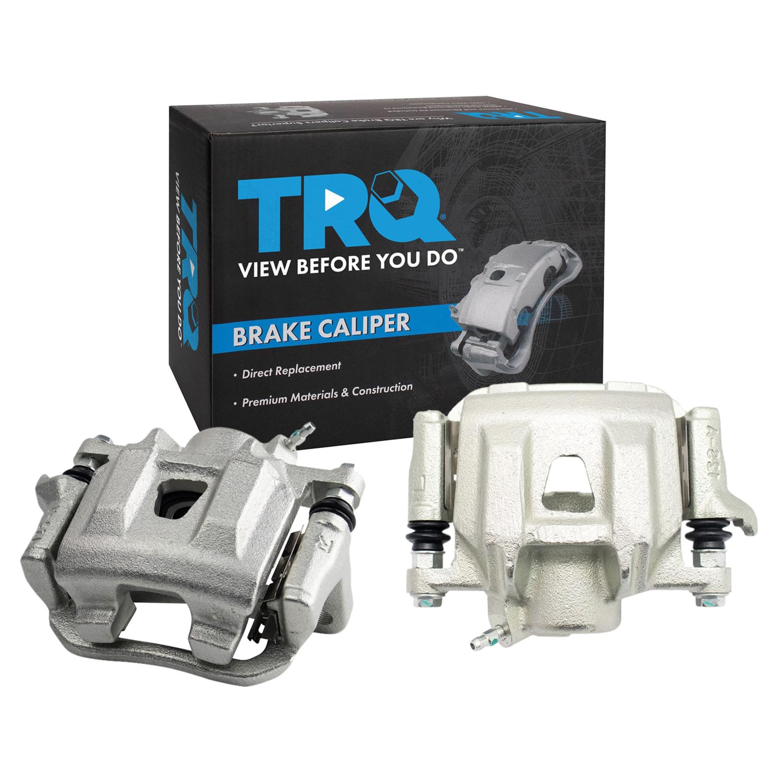 TRQ Rear Brake Caliper Set Brackets Hardware Zinc Coated