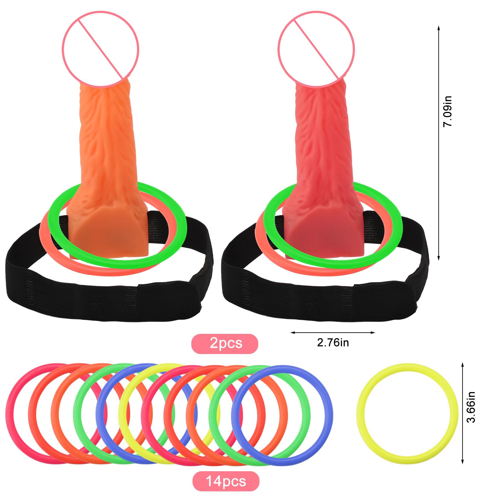 14 Pcs Hen Do Party Games for Adult Toss Games Bachelorette Party Favor Night Party Ring Toss Party Games for Adults Ring Novelty Props Simulation Shaped Toss Game - Image 2