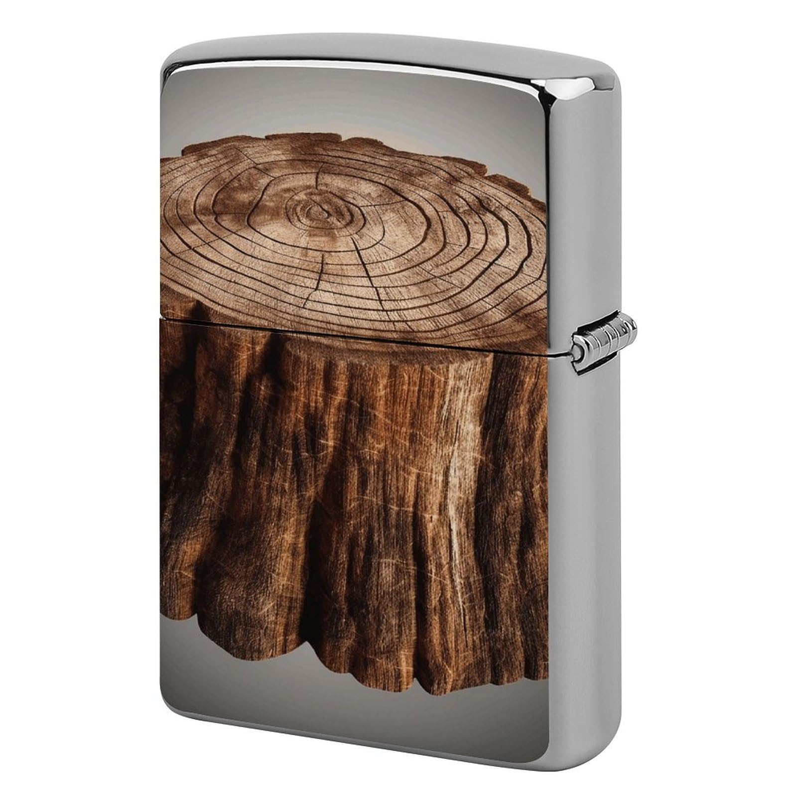 Stump of Oak Tree Lighter Case Cover Vintage Metal Lighter Sleeve Reusable Lighter Protective Cover Decorative Lighter Holder Birthday Gifts for Men Women