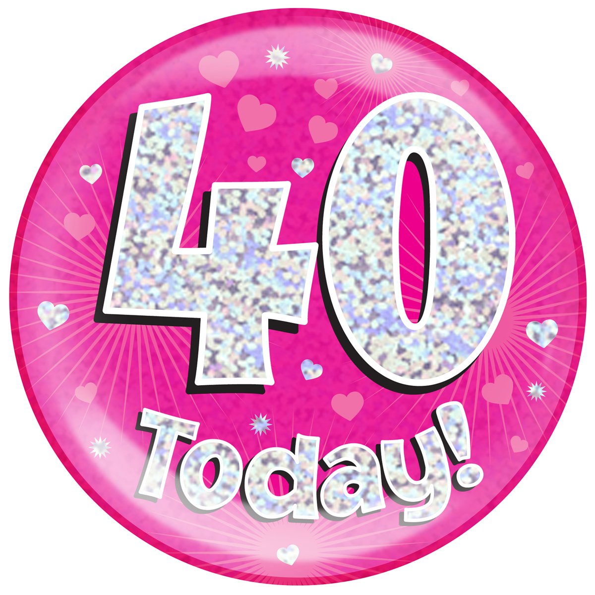 OAKTREE UK – Badge Géant I Am 5 Today – Rose à Pois Holographiques – 15,2 Cm – Pour Anniversaire
