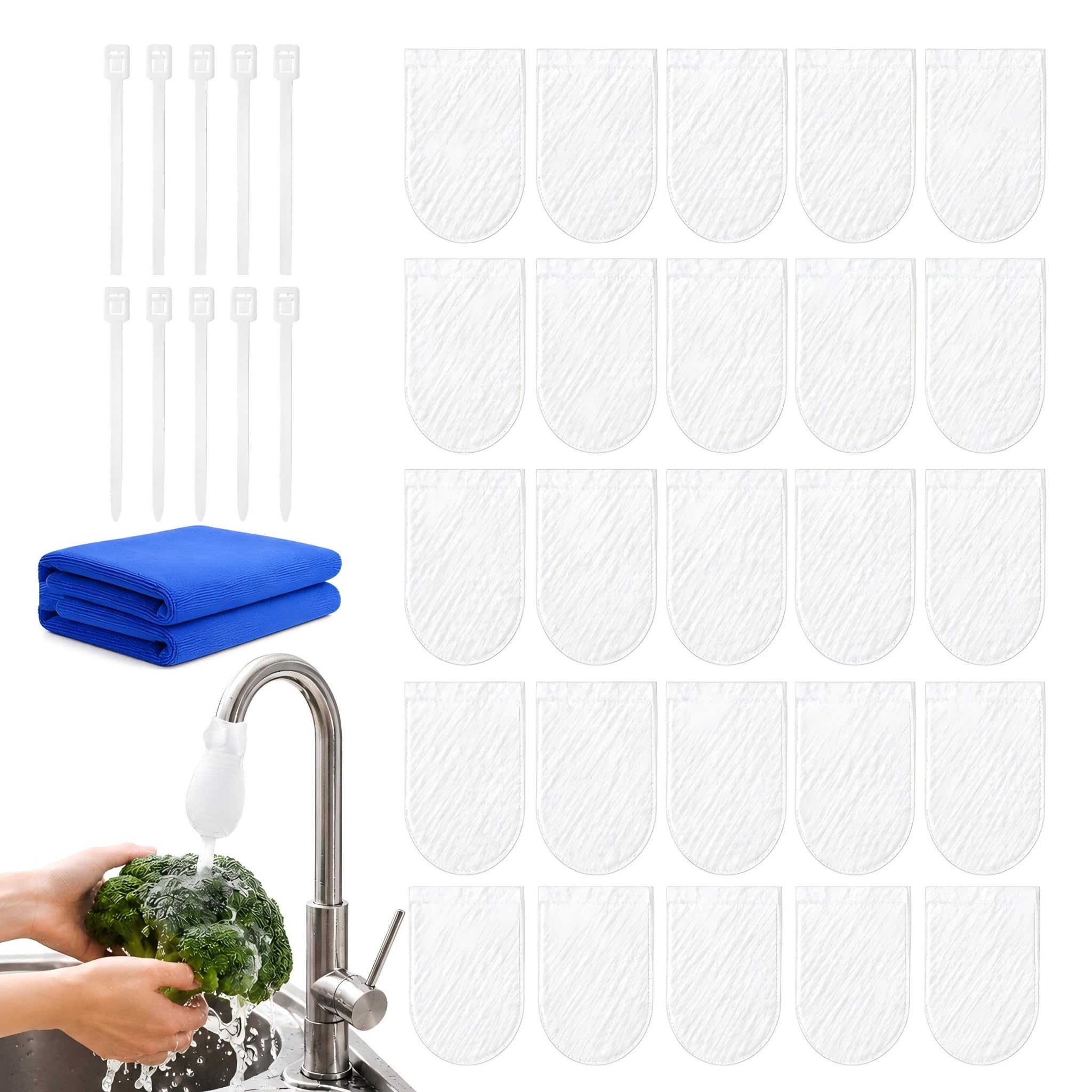 Photo 1 of 100PCS Faucet Filter Bags for Kitchen Sink, PP Fiber Faucet Covers