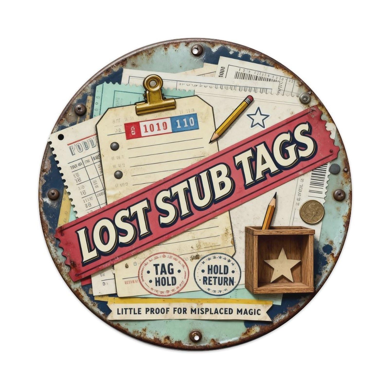 Lost Stub Tags Sign Metal Tin Sign Plaque