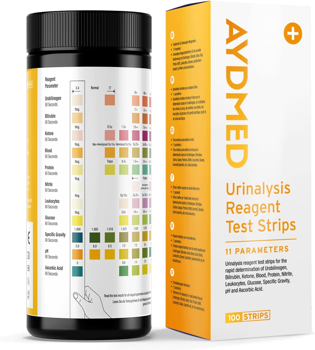 Buy 100 x Aydmed 11in1 Urinalysis Test Strips 11 Parameter Urine Test