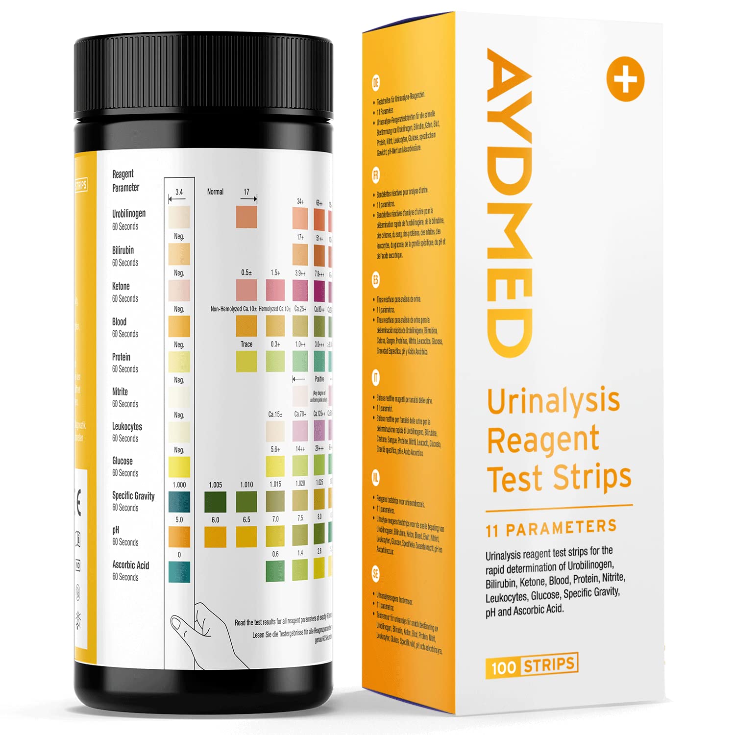 Buy 100 x Aydmed 11in1 Urinalysis Test Strips 11 Parameter Urine Test