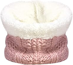 TOSKATOK enfants filles hiver côtes point de graine thermique chaud confortable polaire doublé cache-cou Snood écharpe avec chapeau ensemble-Taille unique