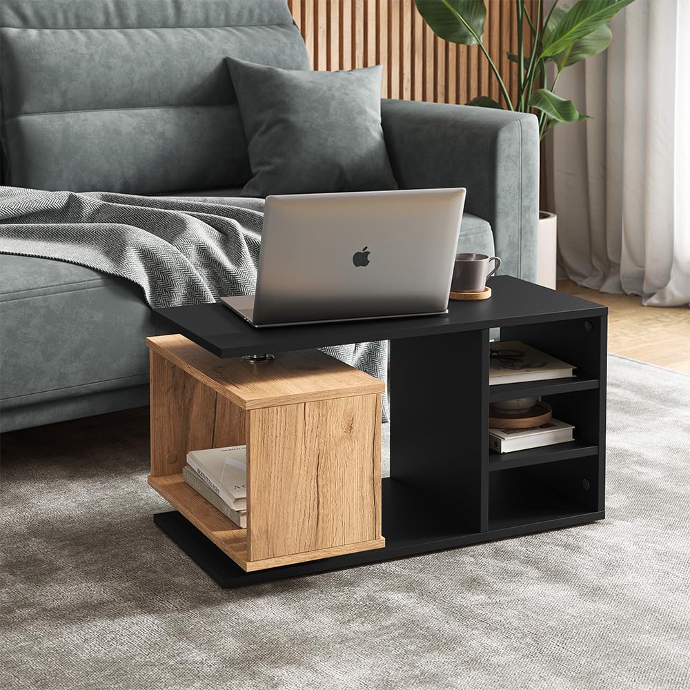 Vicco Couchtisch Rafi, Schwarz, 88 x 35 cm